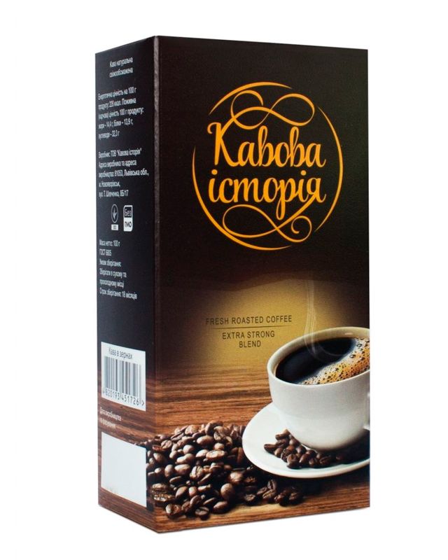 Кава Кавова історiя Арабіка + Робуста зернова